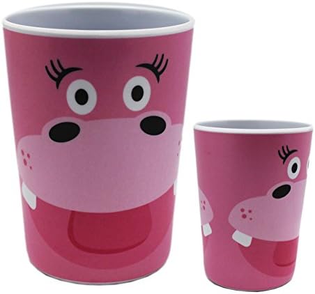 Hippopotamus Face Melamine Pink Colored Kids Cup