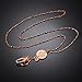 Jovitec Fashion Lanyard, Necklace Chain Lanyard for ID Badge Holder and Key Chain, Women's Chain Inspirational Pendant (Rose Gold)