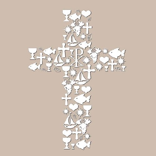 Ambiente Paper Napkins Lunch / Party Appro. 33x33cm Communion Ornaments Pearl Taupe - First Communion