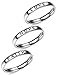 Jstyle 3 Pcs Faith Love Hope Stainless Steel Rings for Men Women Stackable Band Ring Wedding Engagement Fashion Band