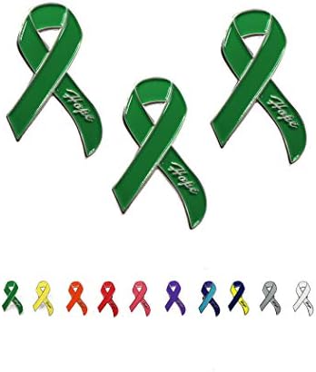 DANXYN Premium 1 3/4 Inches Enamel Awareness Ribbon Lapel Hope Pin