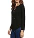 Oyanus Womens Casual Solid Long Sleeve Bandage Front Lace Up Cotton Blouse Tops