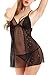 Adorneve Women Babydoll Sexy Sleepwear Lingerie Set Lace Chemises Outfit