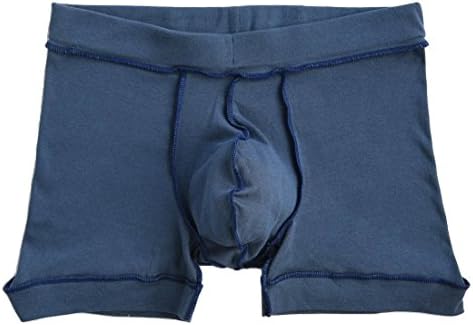 MSPEC Men's 3D-Crotch Breathable Atopy Turned Boxer Briefs CF Navy Blue L