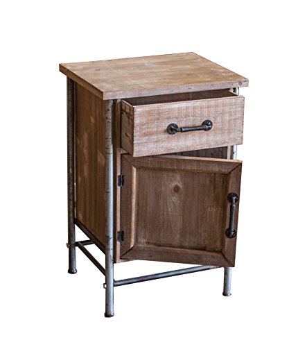 Parisloft Rustic Distressed Wood/Metal Farmhouse Industrial Fully Assembled Storage Cabinet Shabby Chic Console (19.7" L)