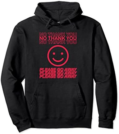 Unisex Funny No Thank You Please Go Away Smiley Grocery Bag Hoodie 2XL Black