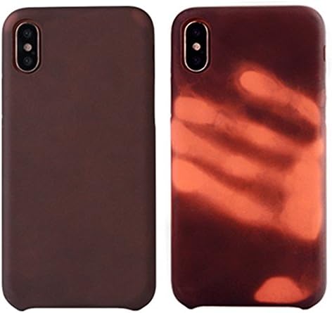 Creative Heat Sensitive Case iPhone X, fengus Magical Thermal Sensor Phone Cover Soft PC Back Case for Apple iPhone x with Temperature Thermal Induction Color Changing (Red handprint)