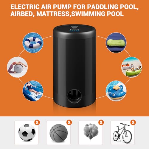 ytorgr Air Pump for inflatables,Portable Electric Mini Air Bed Pump Rechargeable for Deflate Inflatable, Paddling Pool, Air Mattress Boats Swimming Pool Pumps