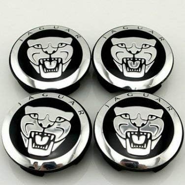 WholesaleNYAutoParts 4 Pieces Black & Chrome Wheel HUB Center 4 CAPS for Jaguar Type X Type XK XF XJ8 XK8 New Set of 4X Jaguar Center Wheel Hub Caps 59MM Black/Chrome S-Type X-Type XJR