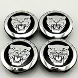 WholesaleNYAutoParts 4 Pieces Black & Chrome Wheel HUB Center 4 CAPS for Jaguar Type X Type XK XF XJ8 XK8 New Set of 4X Jaguar Center Wheel Hub Caps 59MM Black/Chrome S-Type X-Type XJR
