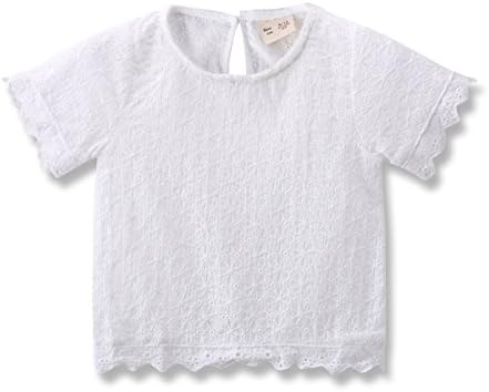 FEYG Baby Girls Tshirt Kids/Toddler Girls Bottoming Shirt Children Blouses Tees (80(9-12Month), Off-White)