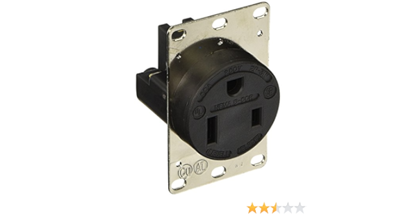 Hubbell Wiring Device-Kellems Receptacle,Single,50A,6-50R,250V,Black