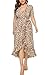 Eternatastic Womens Leopard Printed Wrap Dress Plus Size Short Sleeve Dresses