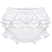 Carriage Boutique Baby Girl White Panty Diaper Covers - Ruffle Bloomers, 18M