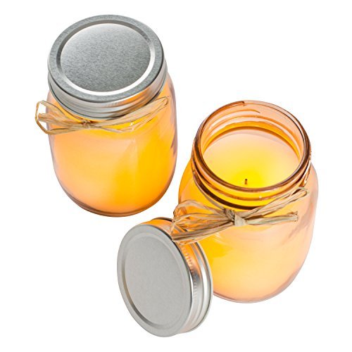 Candle Impressions Real Wax Flameless LED Mason Jar Candles w/ 5 Hour Timer - Set of 2 - Sand