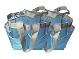 Value 2 Pack - Two Premium Mesh Quick Dry Mesh Shower Caddy in Light Blue with Double Handles in Grey