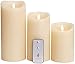Luminara Flameless Candle with Remote & Timer Set of 3pcs,3.5-Inch by 5/7/9-Inch Pillar Candle with Moving Wick,Ivory