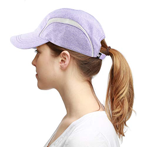 THE HAT DEPOT Unisex Breathable Lightweight Quick Dry Performance Running Mesh Sports Cap (Purple)