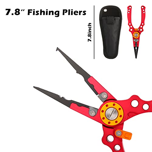 spasaling 7.8'' Fish Pliers,Split Ring Pliers for Fishing Aluminum