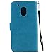 Harryshell Moto G4 Play Case, Caving Tree Kickstand Flip PU Wallet Leather Protective Case Cover with Card Slot & Wrist Strap for Motorola Moto G Play Version (2016) / G4 Play (Blue)