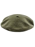 Clothink Wool Blend French Beret Hat Cap Unisex Army Green