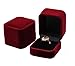 Leather Velvet Engagement Ring Box (Dark Blue)