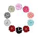 Habibee 20 Pcs Hair Clips 2.2inch Chiffon Flower with Rhinestone Bead Pearl for Baby Grils
