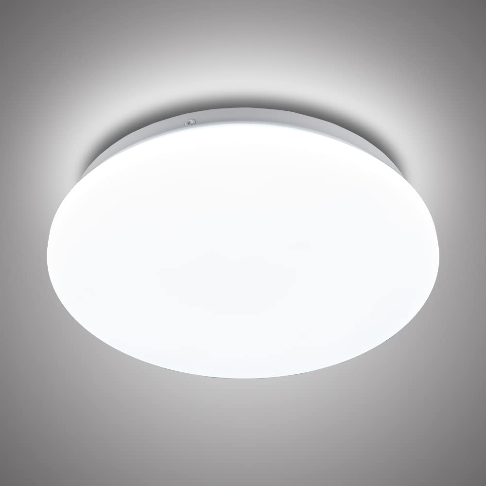 FTL LED Ceiling Lights Cool White 6000K, 15W (90W Equivalent), CRI＞80+, 1500LM, Bright Bathroom Ceiling Lighting Fixture for Kitchen Bedroom Office Hallway Garage