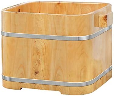 LIZHIQIANG Foot Tub,Solid Wood Foot Tub,Wooden Foot Basin,Pedicure Bowl Spa Massage Cedar Pedicure Barrels,Household Foot Bath Barrel