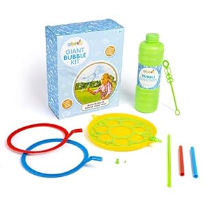 abeec Giant Bubble Kit for Kids - Contains 3 Giant Bubble Wands, Bubble Tray and 1 Litre of Bubble Solution - Outdoor…