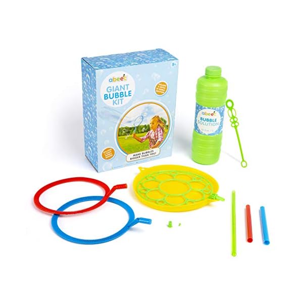 abeec-Giant-Bubble-Kit-for-Kids-Contains-3-Giant-Bubble-Wands-Bubble-Tray-and-1-Litre-of-Bubble-Solution-Outdoor-Toys-and-Fun-for-the-Garden-for-Kids abeec Giant Bubble Kit for Kids - Contains 3 Giant Bubble Wands, Bubble Tray and 1 Litre of Bubble Solution - Outdoor…