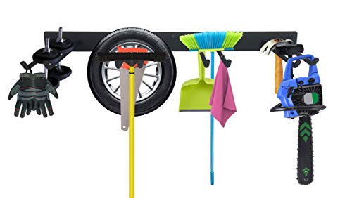 FRMSEAT Wall Mount Rack Hook Space Saver Garden Tool Organizer Garage Storage System Super Heavy Duty Steel Holder Hanger for Tools,Bicycle,Ladder,Chair Hose,Garden Bulky Items - Thumbnail 5