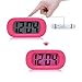 Girls Alarm Clock, Samshow Desk Clock, Travel Alarm Clock, Portable Clock, Simple Setting, Snooze Light, Shockproof, Large LED Screen, Progressively Louder Wake Alarm Clock, Battery Powered (Pink)