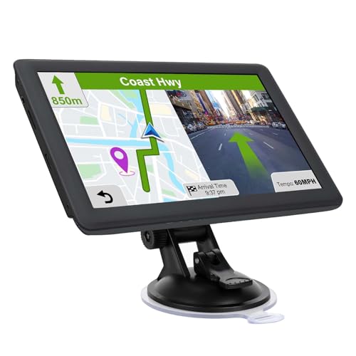 GPS Navigator for Car Truck RV, 7 inch Touch Screen Latest 2026 Map, Real Voice Spoken Turn-by-Turn Direction Reminding Navigation System, Vehicle GPS with Speed and Red Light Warning (Black)