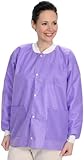 ValuMax 3530PPS Easy Breathe Cool and Strong, No-Wrinkle, Professional Disposable SMS Hip Length Jacket, Purple, S, Pack of 10