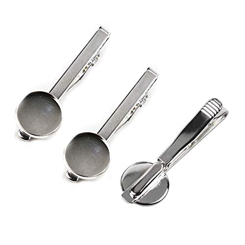 Pomeat 8 pcs Blank Tie Clipswith 16mm Circel Bezel for Personalized Gift for Him