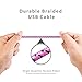 Go Beyond (TM) 6 Feet 30 Pin Nylon Braided Premium USB Charging Data Sync Cable for Apple iPod, iPhone, and iPad (6FT Pink Nylon Cable)