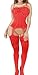 Red QueensHot Sexy Sheer Lingerie Babydoll Suspender Corset Nightie Leotard Body Suit Stocking With Venetian Eyemask, Red L