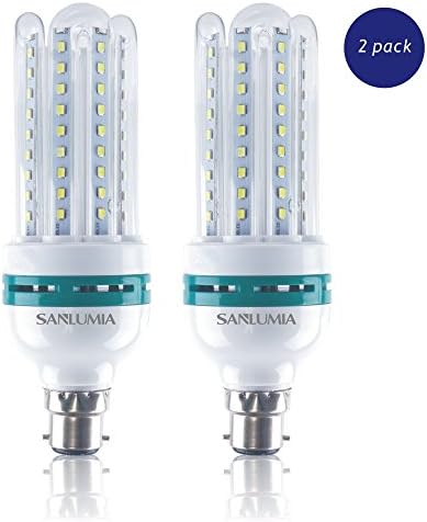 2 X Sanlumia LED Corn Light Bulb U Shape 4U 15W 90W Equivalent nondimmable Bayonet Cap (B22) Cool White 6000K Pendant Shades [Energy Class A]