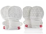 Goumikids Goumimitts Soft Stay On Scratch Mittens, 2 Pair, 0-3m, Diamond Dots (Cream)/Honeycomb (Cream)