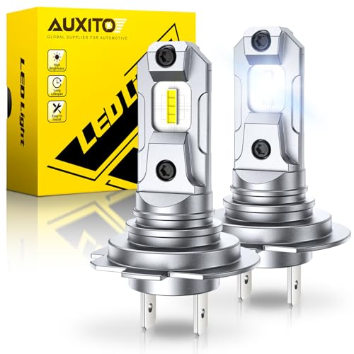 AUXITO Bombilla H7 LED 36000LM - 6500K Luz Fría, Tamaño 1:1 Halógeno, Sin Parpadeos, Instalación Plug & Play, 60000+ Horas, IP68 (Lote de 2)