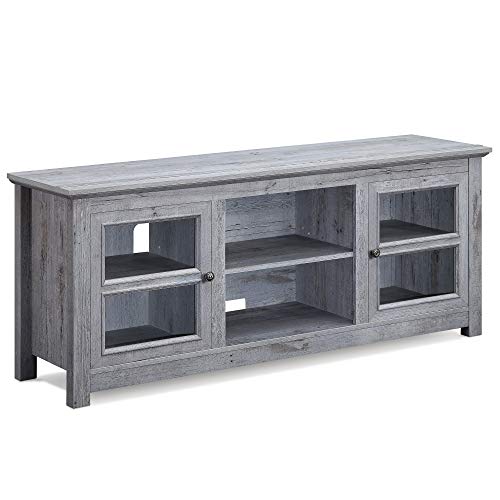 BELLEZE Modern 58 Inch Farmhouse Wood TV Stand & Media Entertainment