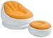 Intex Inflatable Colorful Cafe Chaise Lounge Chair + Ottoman, Orange | 68572E-O