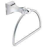 Moen DN8386CH Retreat Collection Bathroom Hand Towel Ring with Hardware, Chrome