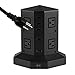 Tower USB Surge Protector Power Strip with 8 AC Outlets and 6 ports USB Chargers Black Jiachan
