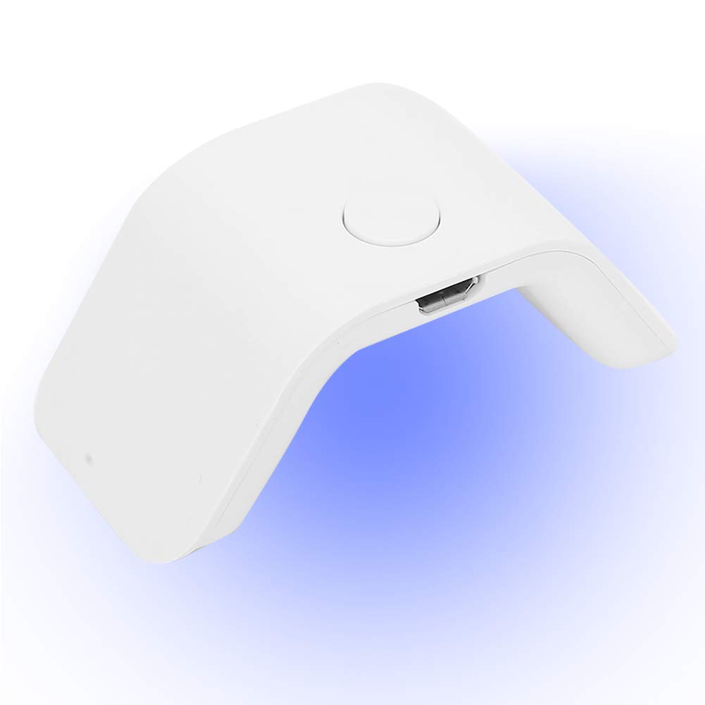 Mini UV LED Nail Lamp, 2W Portable Nail Dryer Single Finger Gel Nail Polish Curing Lamp Electric Manicure Machine with USB Cable (White)