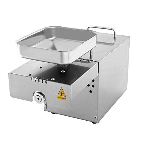 Rbaysale Hot/Cold Oil Press Machine Automatic Oil Extractor Machine Organic Oil Expeller for Peanut Sunflower Seed and Other Oil Crops Stainless Steel Oil Press
