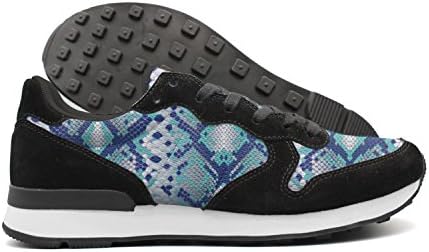Hoohle Abstract Viper Snake Skin Men Funny Internationalist Leather Mid Suede Sports Shoes