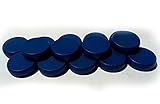 14 Blue MINI Wooden Crokinole Discs - 1 1/8 inch version