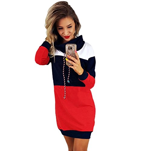 TsmileWomen Dress Clearance Ladies Collared Dress Spring Autumn Long Sleeve Dress Casual Bodycon Short Mini Sundress (Blue, XL)
